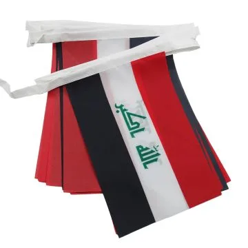 GUIRLANDE 6 mètres 20 DRAPEAUX IRAK 21x15 cm - DRAPEAU IRAKIEN 15 x 21 cm