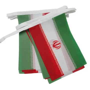 GUIRLANDE 6 mètres 20 DRAPEAUX IRAN 21x15 cm - DRAPEAU IRANIEN 15 x 21 cm