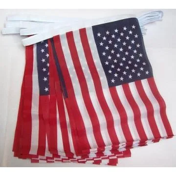 GUIRLANDE 3 mètres 10 drapeaux ETATS-UNIS 21x15 cm - DRAPEAU AMÉRICAIN 15 x 21 cm