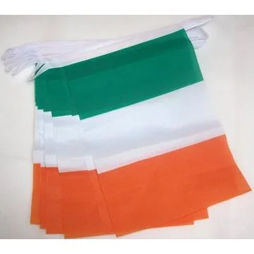GUIRLANDE 4 mètres 20 DRAPEAUX IRLANDE 15x10 cm - DRAPEAU IRLANDAIS 10 x 15 cm