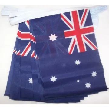 GUIRLANDE 4 mètres 20 DRAPEAUX AUSTRALIE 15x10 cm - DRAPEAU AUSTRALIEN 10 x 15 cm