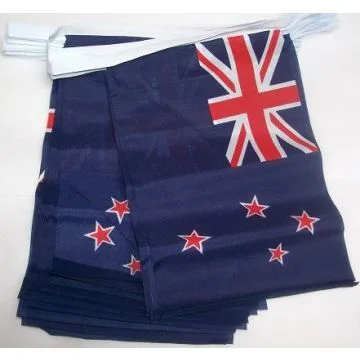 GUIRLANDE 4 mètres 20 DRAPEAUX NOUVELLE-ZÍ?LANDE 15x10 cm - DRAPEAU NÍ?O-ZÍ?LANDAIS 10 x 15 cm
