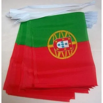 GUIRLANDE 4 mètres 20 DRAPEAUX PORTUGAL 15x10 cm - DRAPEAU PORTUGAIS 10 x 15 cm