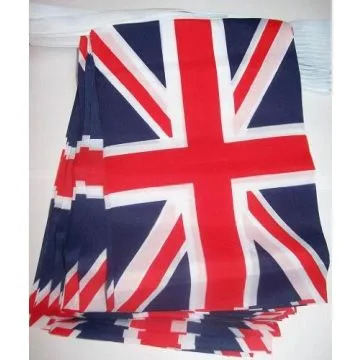 GUIRLANDE 4 mètres 20 DRAPEAUX ROYAUME-UNI 15x10 cm - DRAPEAU ANGLAIS 10 x 15 cm