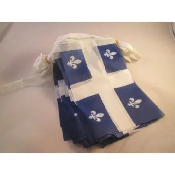 GUIRLANDE 4 mètres 20 DRAPEAUX QUÉBEC 15x10 cm - DRAPEAU QUÉBÉCOIS 10 x 15 cm