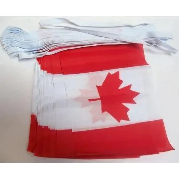 GUIRLANDE 4 mètres 20 DRAPEAUX CANADA 15x10 cm - DRAPEAU CANADIEN 10 x 15 cm