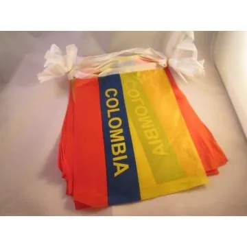 GUIRLANDE 4 mètres 20 DRAPEAUX COLOMBIE 15x10 cm - DRAPEAU COLOMBIEN 10 x 15 cm