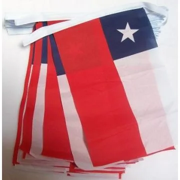 GUIRLANDE 4 mètres 20 DRAPEAUX CHILI 15x10 cm - DRAPEAU CHILIEN 10 x 15 cm