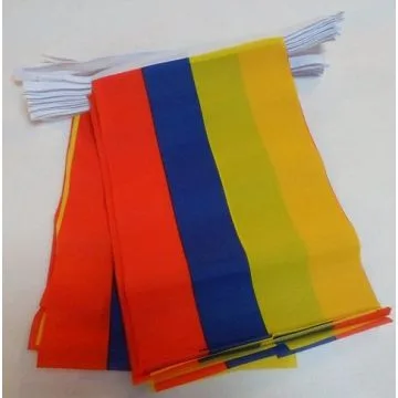 GUIRLANDE 4 mètres 20 DRAPEAUX COLOMBIE 15x10 cm - DRAPEAU COLOMBIEN 10 x 15 cm