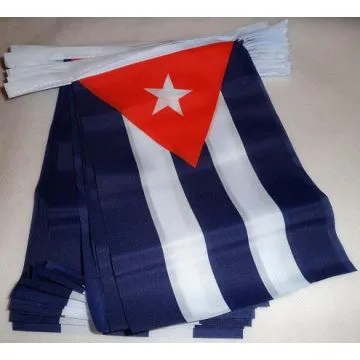 GUIRLANDE 4 mètres 20 DRAPEAUX CUBA 15x10 cm - DRAPEAU CUBAIN 10 x 15 cm