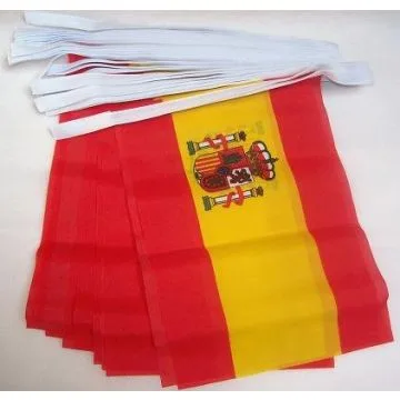 GUIRLANDE 4 mètres 20 DRAPEAUX ESPAGNE 15x10 cm - DRAPEAU ESPAGNOL 10 x 15 cm