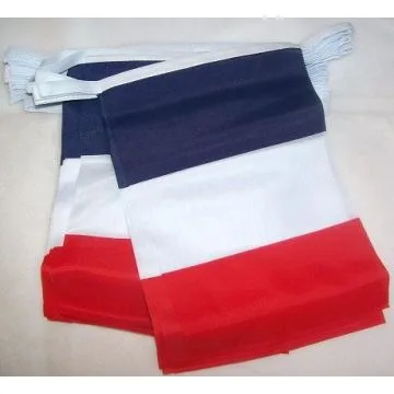 GUIRLANDE 4 mètres 20 DRAPEAUX FRANCE 15x10 cm - DRAPEAU FRANÇAIS 10 x 15 cm