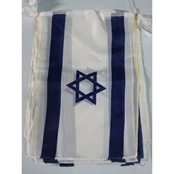 GUIRLANDE 12 mètres 20 DRAPEAUX ISRAËL 45x30 cm - DRAPEAU ISRAÉLIEN 30 x 45 cm