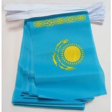 Guirlande 12 mètres 20 Drapeaux Kazakhstan 45x30 cm - Drapeau kazakh 30 x 45 cm