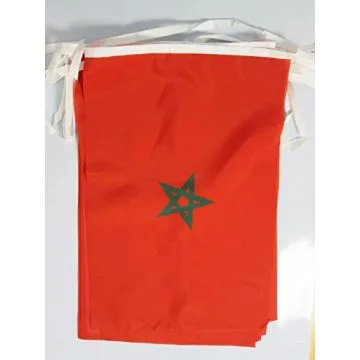 GUIRLANDE 12 mètres 20 DRAPEAUX MAROC 45x30 cm - DRAPEAU MAROCAIN 30 x 45 cm