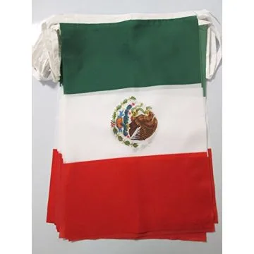 GUIRLANDE 12 mètres 20 DRAPEAUX MEXIQUE 45x30 cm - DRAPEAU MEXICAIN 30 x 45 cm