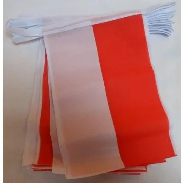 Guirlande 12 mètres 20 Drapeaux Monaco 45x30 cm - Drapeau monégasque 30 x 45 cm