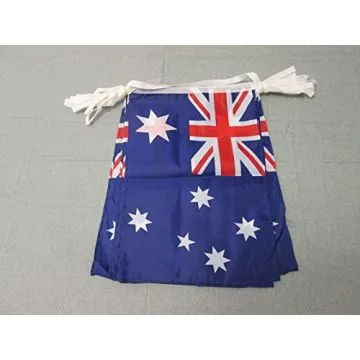 GUIRLANDE 12 mètres 20 DRAPEAUX AUSTRALIE 45x30 cm - DRAPEAU AUSTRALIEN 30 x 45 cm