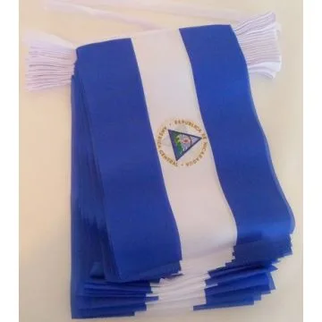 Guirlande 12 mètres 20 Drapeaux Nicaragua 45x30 cm - Drapeau nicaraguayen 30 x 45 cm
