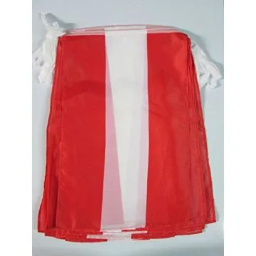 GUIRLANDE 12 mètres 20 DRAPEAUX AUTRICHE 45x30 cm - DRAPEAU AUTRICHIEN 30 x 45 cm