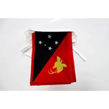 Guirlande 12 mètres 20 Drapeaux Papouasie 45x30 cm - Drapeau papouasien 30 x 45 cm