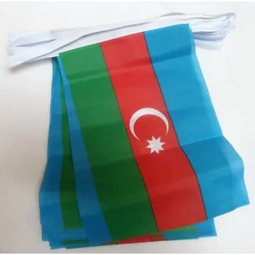 Guirlande 12 mètres 20 Drapeaux Azerbaïdjan 45x30 cm - Drapeau azerbaïdjanais 30 x 45 cm