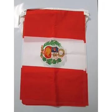 GUIRLANDE 12 mètres 20 DRAPEAUX PÉROU 45x30 cm - DRAPEAU PÉRUVIEN 30 x 45 cm