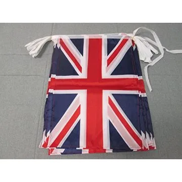 GUIRLANDE 12 mètres 20 DRAPEAUX ROYAUME-UNI 45x30 cm - DRAPEAU ANGLAIS 30 x 45 cm