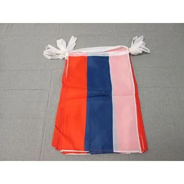 GUIRLANDE 12 mètres 20 DRAPEAUX RUSSIE 45x30 cm - DRAPEAU RUSSE 30 x 45 cm