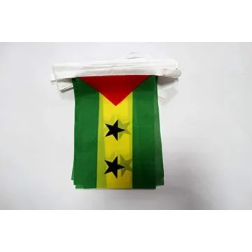 Guirlande 12 mètres 20 Drapeaux Sao Tomé 45x30 cm - Drapeau santoméen 30 x 45 cm