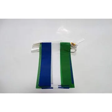 Guirlande 12 mètres 20 Drapeaux Sierra Leone 45x30 cm - Drapeau sierra-léonais 30 x 45 cm
