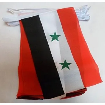 Guirlande 12 mètres 20 Drapeaux Syrie 45x30 cm - Drapeau syrien 30 x 45 cm