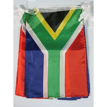 GUIRLANDE 12 mètres 20 DRAPEAUX AFRIQUE DU SUD 45x30 cm - DRAPEAU SUD AFRICAIN 30 x 45 cm