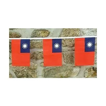 Guirlande 12 mètres 20 Drapeaux Taiwan 45x30 cm - Drapeau taïwanais 30 x 45 cm