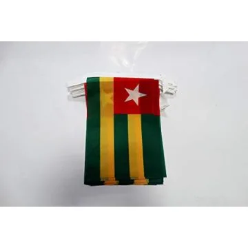 Guirlande 12 mètres 20 Drapeaux Togo 45x30 cm - Drapeau togolais 30 x 45 cm