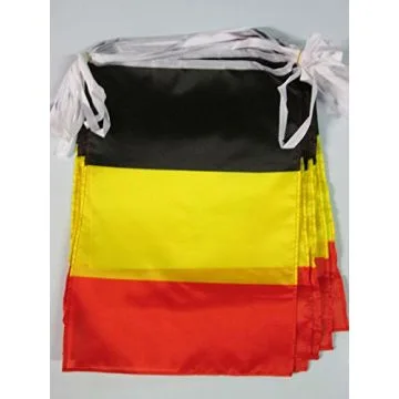 GUIRLANDE 12 mètres 20 DRAPEAUX BELGIQUE 45x30 cm - DRAPEAU BELGE 30 x 45 cm
