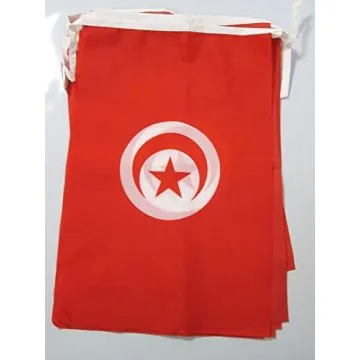 GUIRLANDE 12 mètres 20 DRAPEAUX TUNISIE 45x30 cm - DRAPEAU TUNISIEN 30 x 45 cm