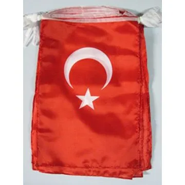 GUIRLANDE 12 mètres 20 DRAPEAUX TURQUIE 45x30 cm - DRAPEAU TURC 30 x 45 cm
