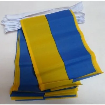 Guirlande 12 mètres 20 Drapeaux Ukraine 45x30 cm - Drapeau ukrainien 30 x 45 cm