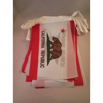 Guirlande 12 mètres 20 Drapeaux Californie 45x30 cm - Drapeau californien 30 x 45 cm