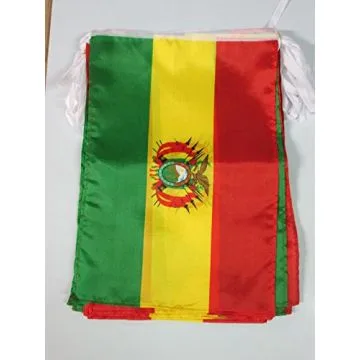 GUIRLANDE 12 mètres 20 DRAPEAUX BOLIVIE 45x30 cm - DRAPEAU BOLIVIEN 30 x 45 cm