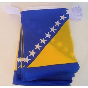 Guirlande 12 mètres 20 Drapeaux Bosnie-Herzégovine 45x30 cm - Drapeau bosniaque 30 x 45 cm