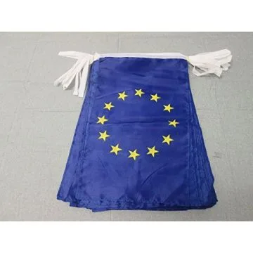 GUIRLANDE 12 mètres 20 DRAPEAUX EUROPE 45x30 cm - DRAPEAU EUROPÉEN 30 x 45 cm