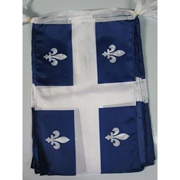 GUIRLANDE 12 mètres 20 DRAPEAUX QUÉBEC 45x30 cm - DRAPEAU QUÉBÉCOIS 30 x 45 cm
