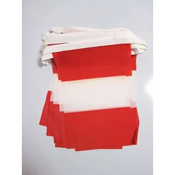 GUIRLANDE 12 mètres 20 DRAPEAUX PÉROU SANS ARMOIRIES 45x30 cm - DRAPEAU CIVIL PÉRUVIEN 30 x 45 cm