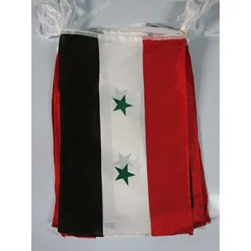 GUIRLANDE 12 mètres 20 DRAPEAUX SYRIE 45x30 cm - DRAPEAU SYRIEN 30 x 45 cm