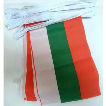 Guirlande 12 mètres 20 Drapeaux Bulgarie 45x30 cm - Drapeau bulgare 30 x 45 cm