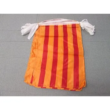 GUIRLANDE 12 mètres 20 DRAPEAUX CATALOGNE 45x30 cm - DRAPEAU CATALAN 30 x 45 cm