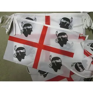 GUIRLANDE 12 mètres 20 DRAPEAUX SARDAIGNE 45x30 cm - DRAPEAU SARDE 30 x 45 cm