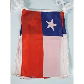 GUIRLANDE 12 mètres 20 DRAPEAUX CHILI 45x30 cm - DRAPEAU CHILIEN 30 x 45 cm